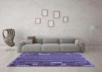 Machine Washable Oriental Blue Traditional Rug, wshcon2250blu