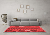 Machine Washable Oriental Red Traditional Rug, wshcon2250red