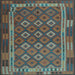 Square Oriental Light Blue Traditional Rug, con2251lblu