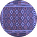 Round Oriental Blue Traditional Rug, con2251blu