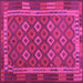 Square Machine Washable Oriental Pink Traditional Rug, wshcon2251pnk