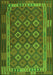 Serging Thickness of Machine Washable Oriental Green Traditional Area Rugs, wshcon2251grn