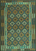 Machine Washable Oriental Turquoise Traditional Area Rugs, wshcon2251turq