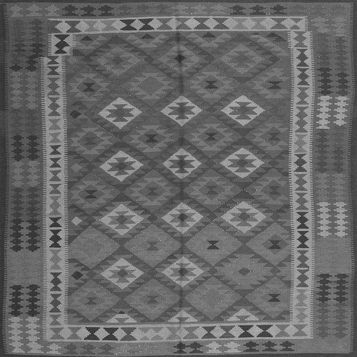 Round Machine Washable Oriental Gray Traditional Rug, wshcon2251gry