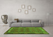 Machine Washable Oriental Green Traditional Area Rugs in a Living Room,, wshcon2251grn