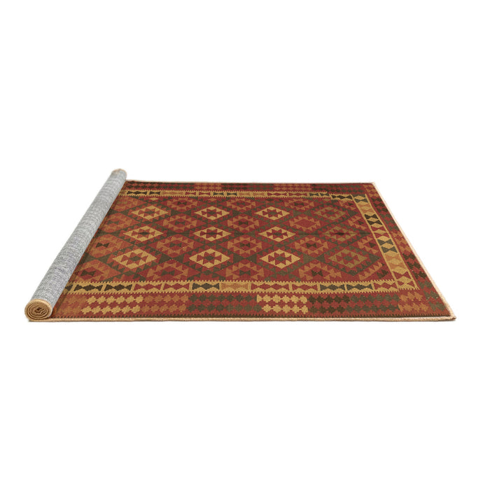Sideview of Machine Washable Oriental Brown Traditional Rug, wshcon2251brn