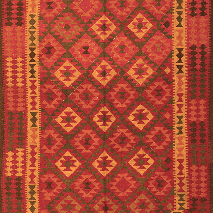 Serging Thickness of Machine Washable Oriental Orange Traditional Area Rugs, wshcon2251org