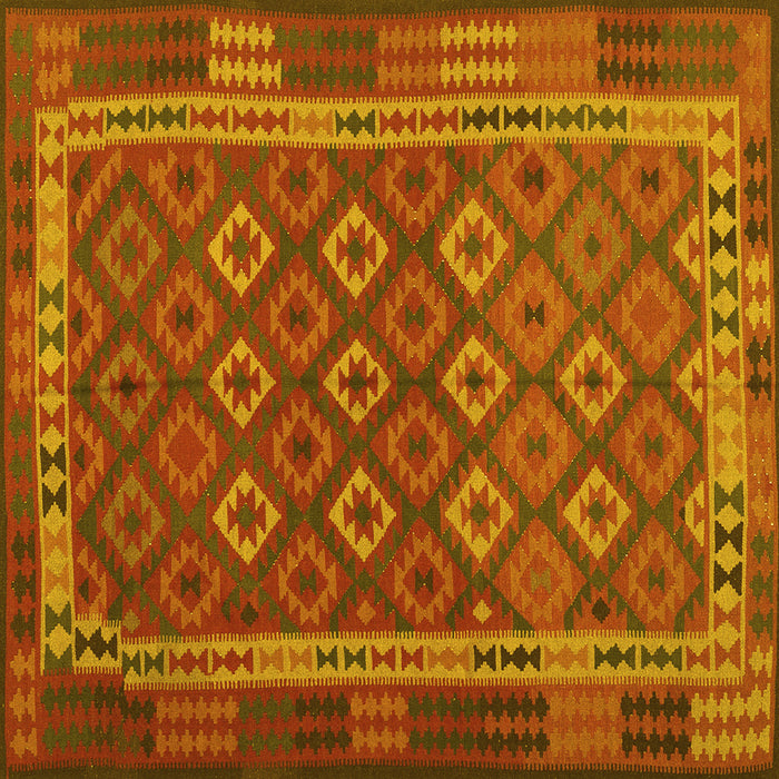 Square Oriental Yellow Traditional Rug, con2251yw