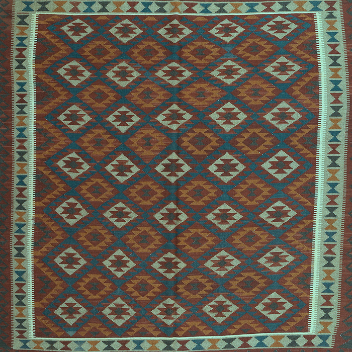 Square Machine Washable Oriental Light Blue Traditional Rug, wshcon2252lblu
