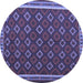 Round Oriental Blue Traditional Rug, con2252blu