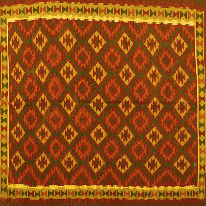 Square Oriental Yellow Traditional Rug, con2252yw