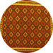 Round Oriental Yellow Traditional Rug, con2252yw