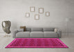 Machine Washable Oriental Pink Traditional Rug in a Living Room, wshcon2252pnk