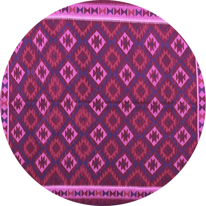 Round Oriental Purple Traditional Rug, con2252pur
