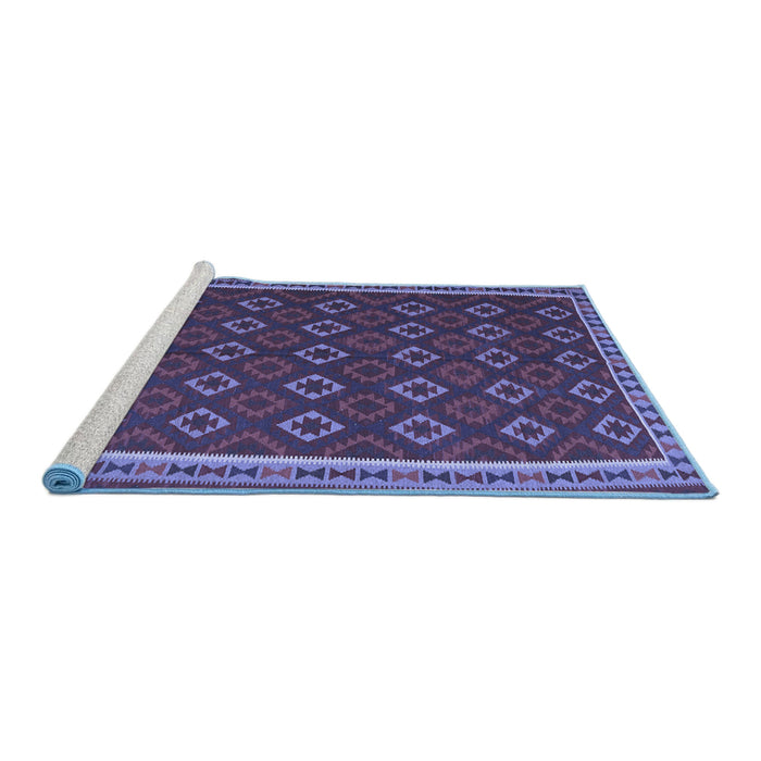 Sideview of Machine Washable Oriental Blue Traditional Rug, wshcon2252blu