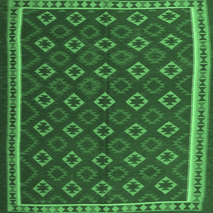 Square Oriental Emerald Green Traditional Rug, con2252emgrn