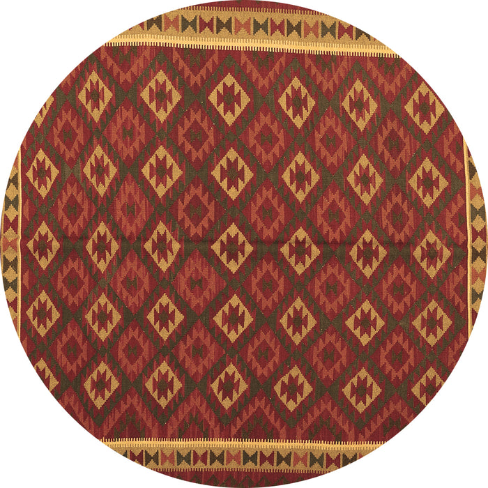 Round Oriental Brown Traditional Rug, con2252brn