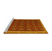 Sideview of Machine Washable Oriental Yellow Traditional Rug, wshcon2252yw