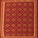 Round Machine Washable Oriental Orange Traditional Area Rugs, wshcon2252org