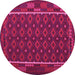 Round Oriental Pink Traditional Rug, con2253pnk