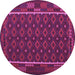 Round Machine Washable Oriental Purple Traditional Area Rugs, wshcon2253pur