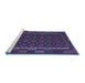 Sideview of Machine Washable Oriental Blue Traditional Rug, wshcon2253blu