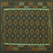 Square Machine Washable Oriental Turquoise Traditional Area Rugs, wshcon2253turq