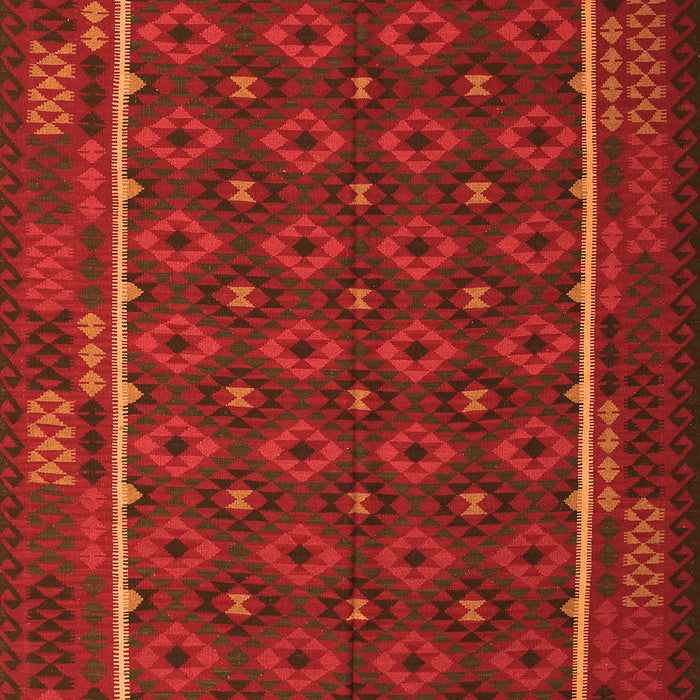 Serging Thickness of Machine Washable Oriental Orange Traditional Area Rugs, wshcon2253org