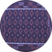 Round Machine Washable Oriental Blue Traditional Rug, wshcon2253blu