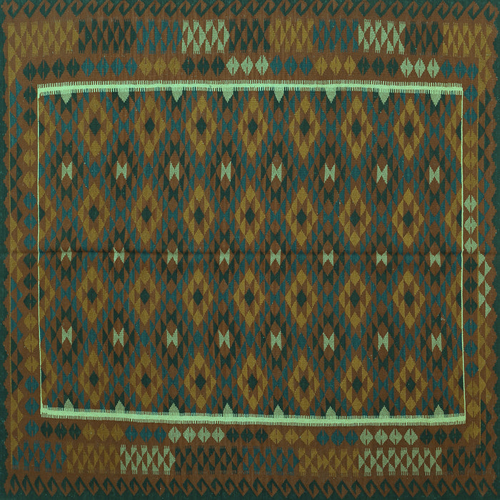 Square Oriental Turquoise Traditional Rug, con2253turq