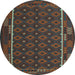 Round Oriental Light Blue Traditional Rug, con2253lblu