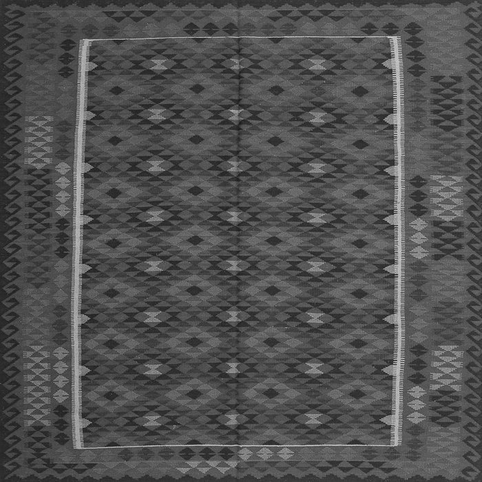 Round Machine Washable Oriental Gray Traditional Rug, wshcon2253gry