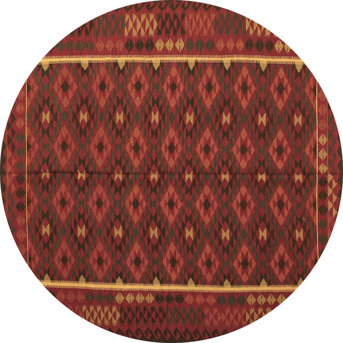 Round Oriental Brown Traditional Rug, con2253brn