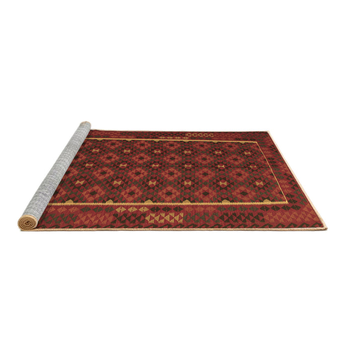 Sideview of Machine Washable Oriental Brown Traditional Rug, wshcon2253brn
