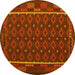 Round Oriental Yellow Traditional Rug, con2253yw