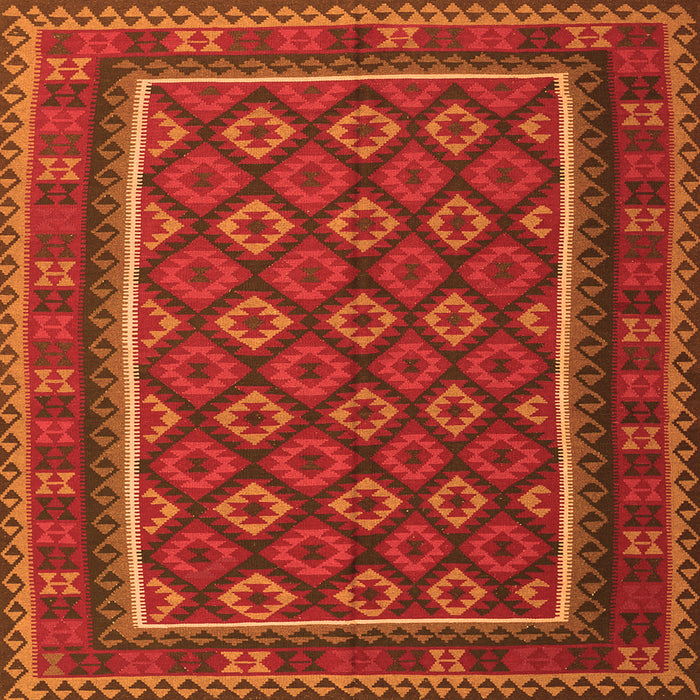 Serging Thickness of Oriental Orange Traditional Rug, con2254org
