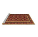 Sideview of Machine Washable Oriental Brown Traditional Rug, wshcon2254brn