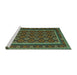 Sideview of Machine Washable Oriental Turquoise Traditional Area Rugs, wshcon2254turq