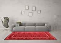 Machine Washable Oriental Red Traditional Rug, wshcon2254red