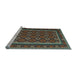 Sideview of Machine Washable Oriental Light Blue Traditional Rug, wshcon2254lblu