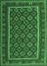 Machine Washable Oriental Emerald Green Traditional Area Rugs, wshcon2254emgrn