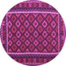 Round Oriental Purple Traditional Rug, con2254pur