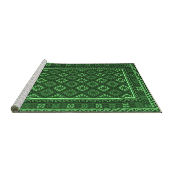 Sideview of Machine Washable Oriental Emerald Green Traditional Area Rugs, wshcon2254emgrn