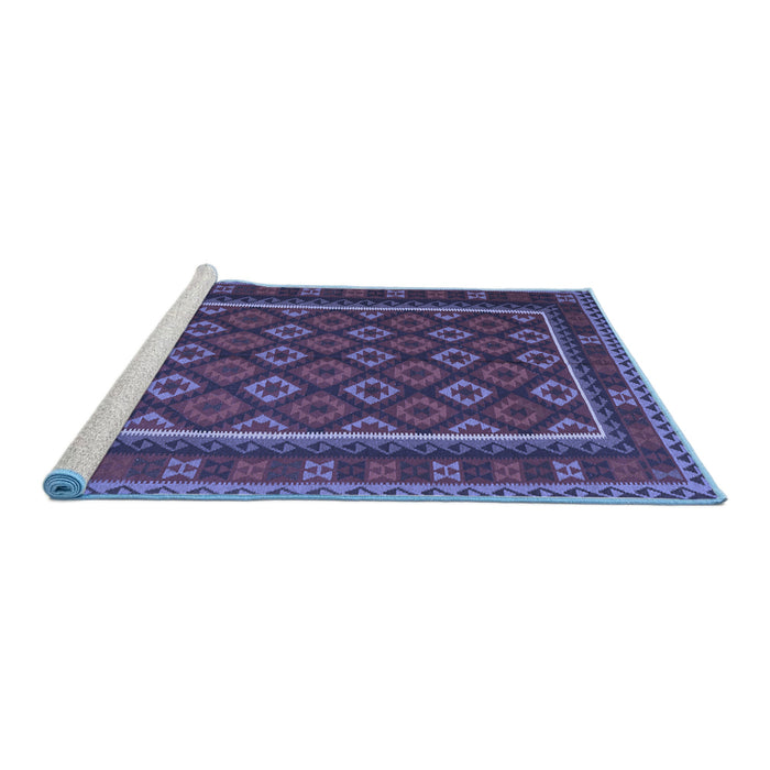 Sideview of Machine Washable Oriental Blue Traditional Rug, wshcon2254blu