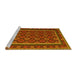 Sideview of Machine Washable Oriental Yellow Traditional Rug, wshcon2254yw