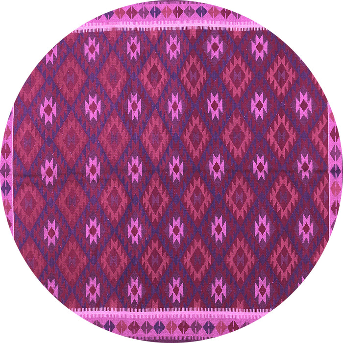 Round Oriental Purple Traditional Rug, con2255pur