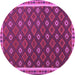 Round Oriental Purple Traditional Rug, con2255pur