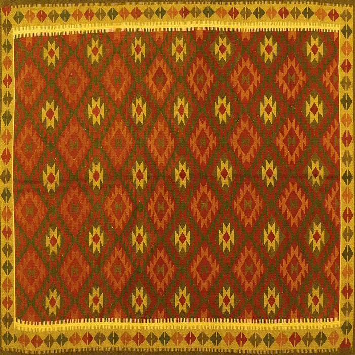 Square Oriental Yellow Traditional Rug, con2255yw
