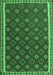 Machine Washable Oriental Emerald Green Traditional Area Rugs, wshcon2255emgrn