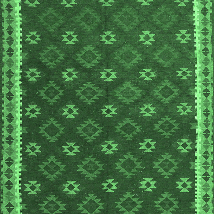 Machine Washable Oriental Emerald Green Traditional Area Rugs, wshcon2255emgrn
